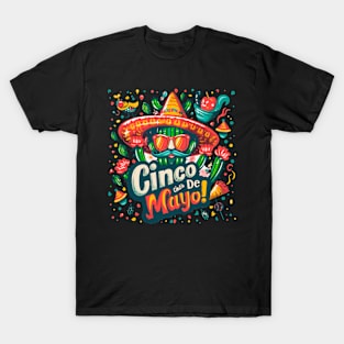 Cinco De Mayo Mexican Fiesta 5 De Mayo Skull Mexican Hat T-Shirt